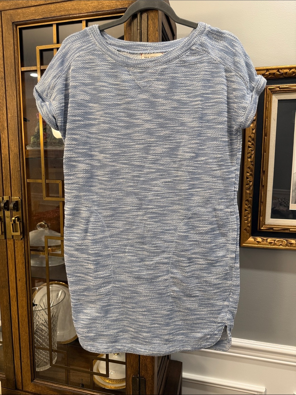 Max Studio Weekend Light Blue Marled Knit Tee